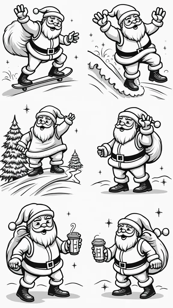 cool santa coloring pages